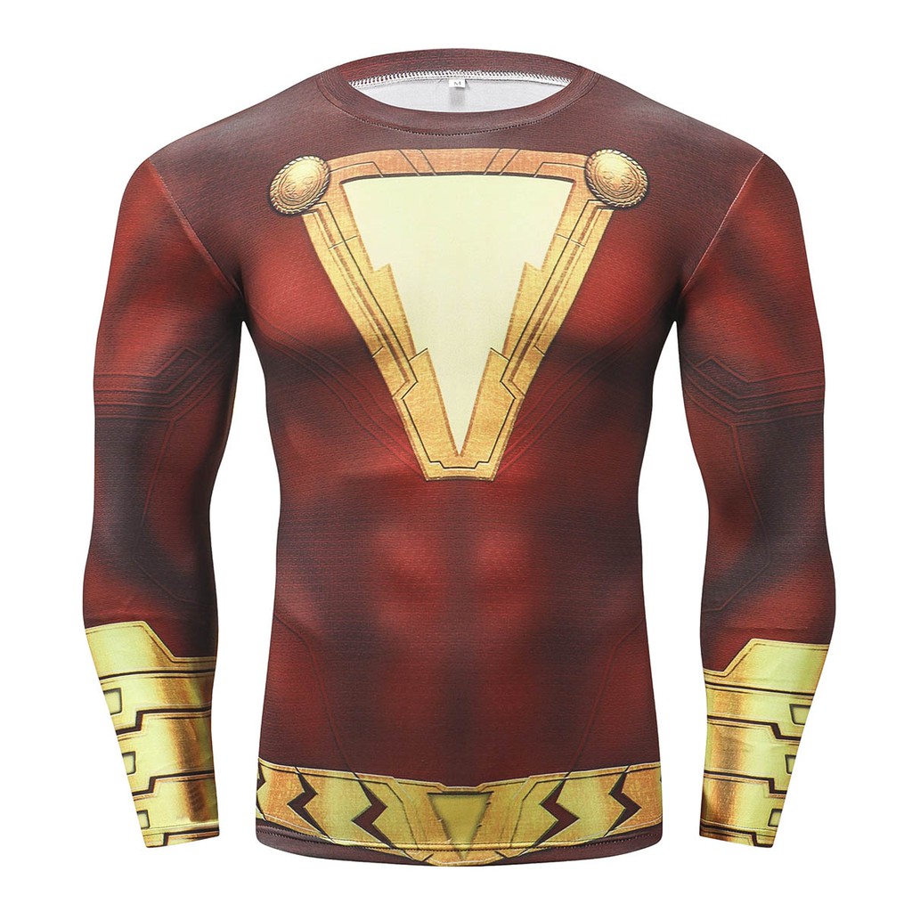 Áo thun nén HUQISHA hóa trang Spiderman 3D tay dài thời trang mùa hè giản dị cho nam