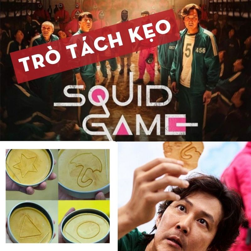 Trò chơi tách kẹo Squid game - kẹo dalgona- trò chơi con mực