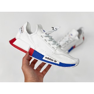 Giày NMD 2020 nam nữ cao cấp bền êm thể thao siêu nhẹ mới nhất (trắng xanh đỏ)
