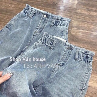 Quần jeans baggy cạp chun nữ