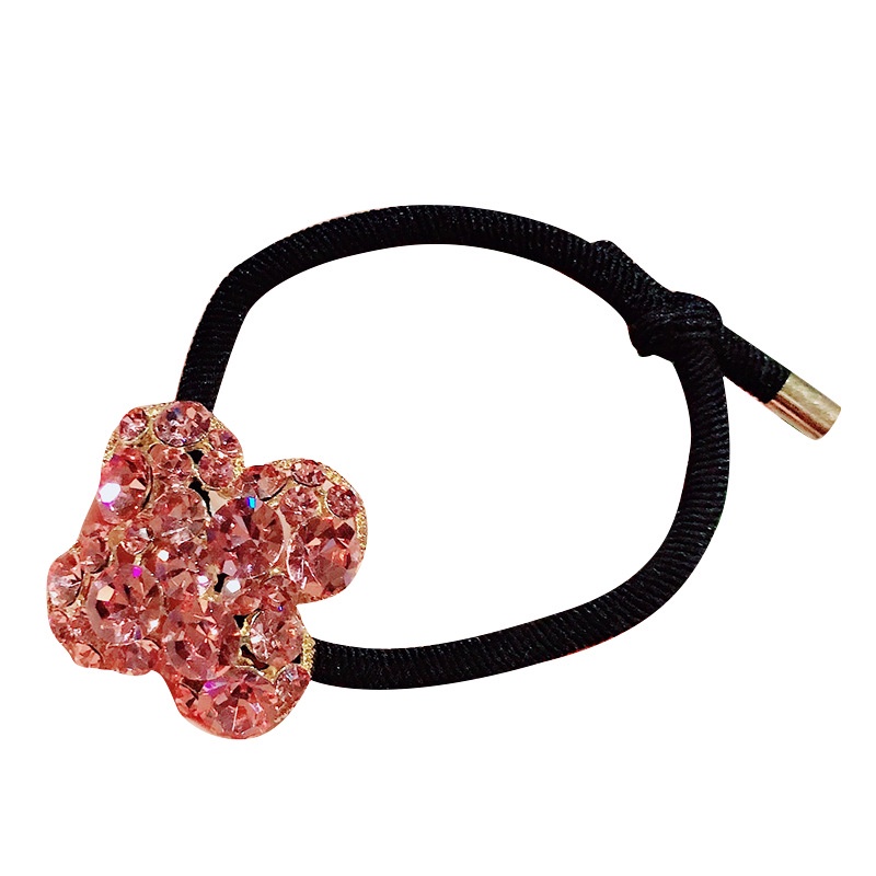 Dây Buộc Tóc Hình Cỏ Bốn Lá Đính Đá Thời Trang Hàn Quốc Cho Nữ