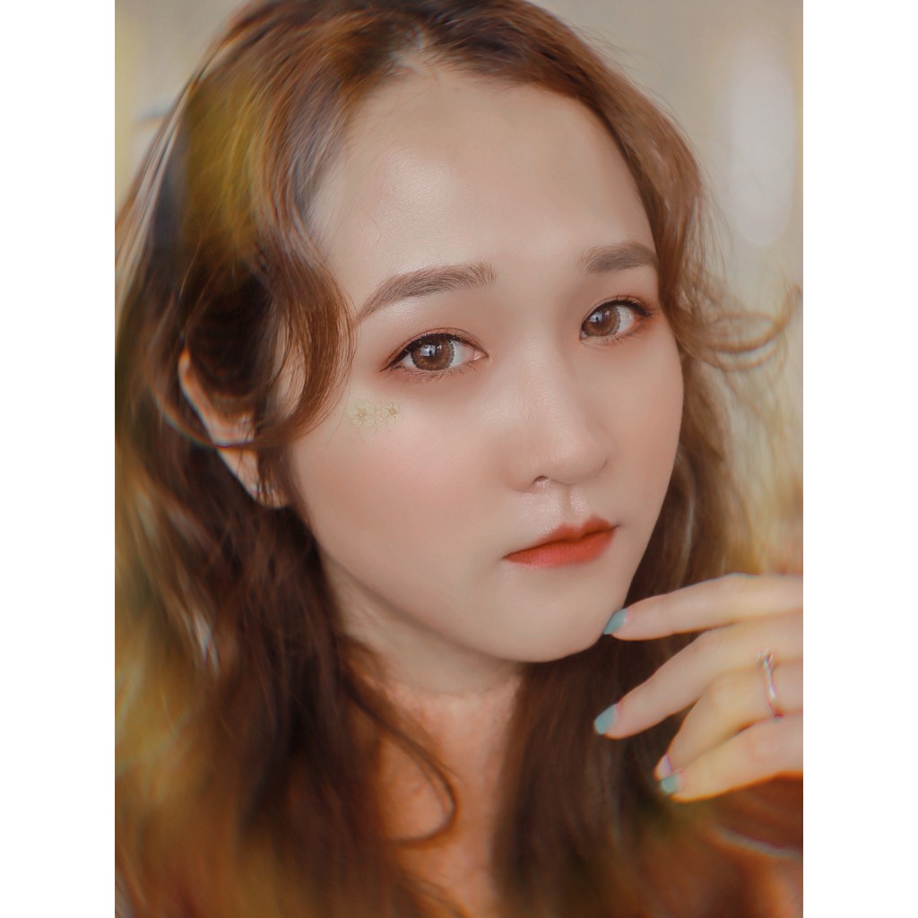 [Video thật] Lens cận nâu tự nhiên SWEETIE BROWN, kính áp tròng Hàn Quốc chính hãng 14,2mm, lens cận 6 tháng màu nâu cam