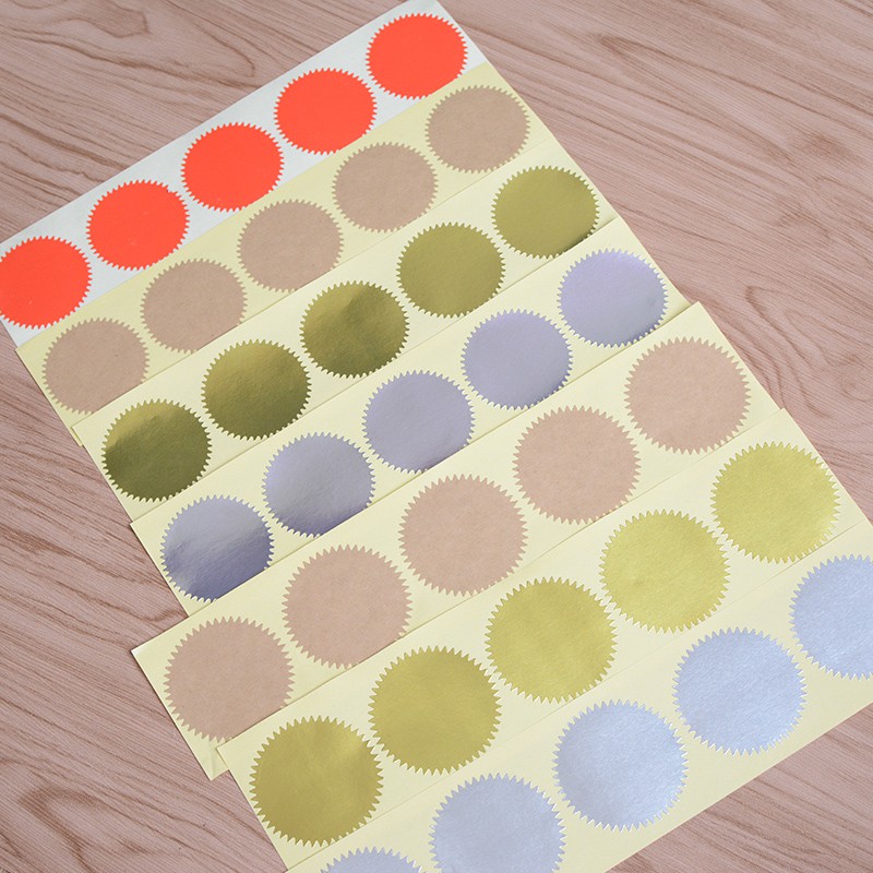 Nhãn Dán Màu Vàng/Bạc Hình Tròn 5Cm 45mm