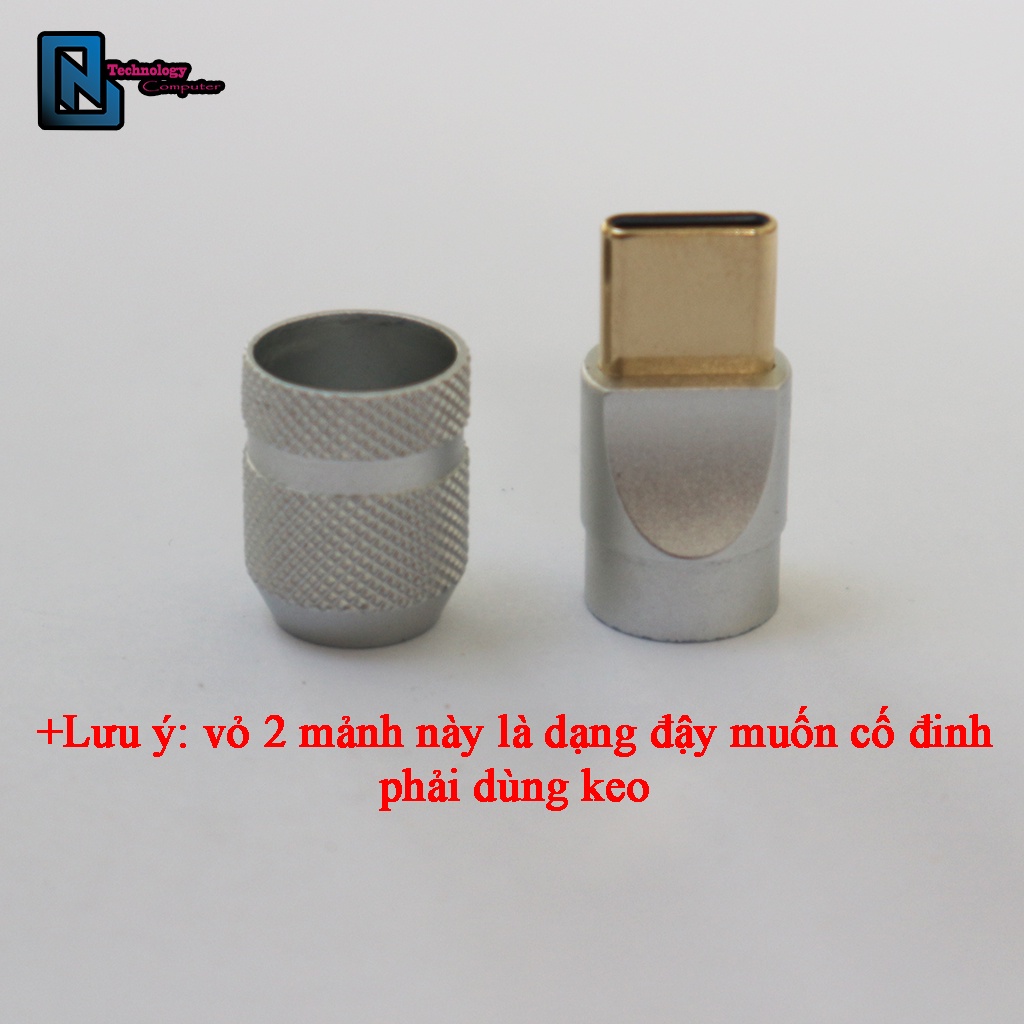 Vỏ Bọc Type C USB A Nhôm Đúc Nguyên Khối Đẹp Mắt Thích Hợp Làm Dây Handmade