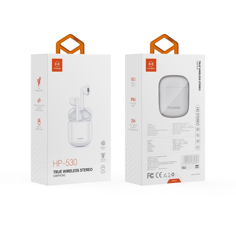 Tai nghe TrueWireless HP530 Âm Thanh Stereo Mẫu Cực Đẹp Hàng Chính Hãng