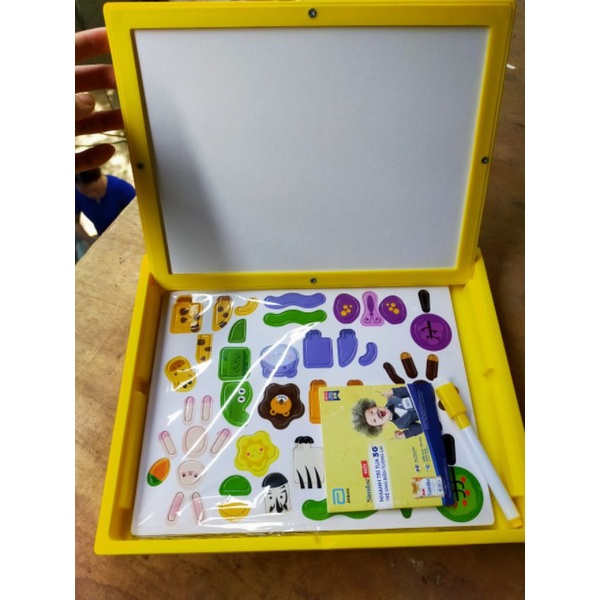 Bảng học sáng tạo 2 mặt nam châm: vẽ tranh, ghép động vật, cây hoa