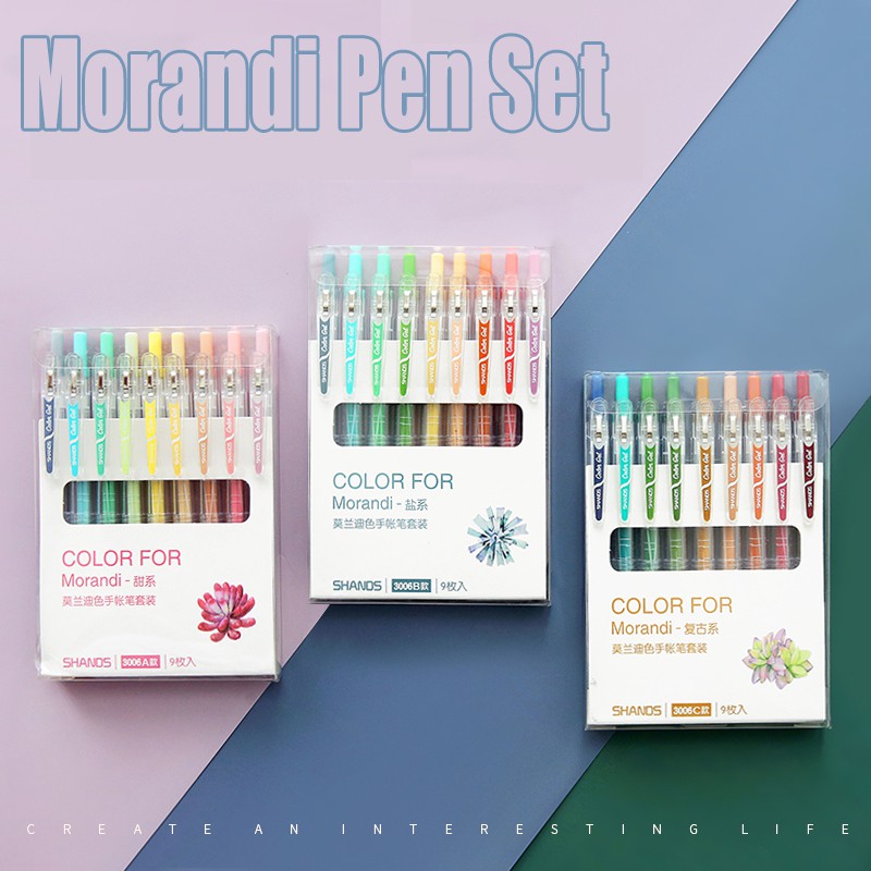 Winzige Bút mực gel Morandi 9 màu đẹp mắt tiện dụng cho văn phòng