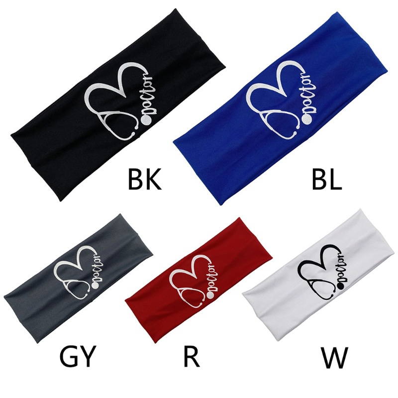 Băng Đô Cài Tóc Co Giãn Chống Trượt In Họa Tiết Trái Tim