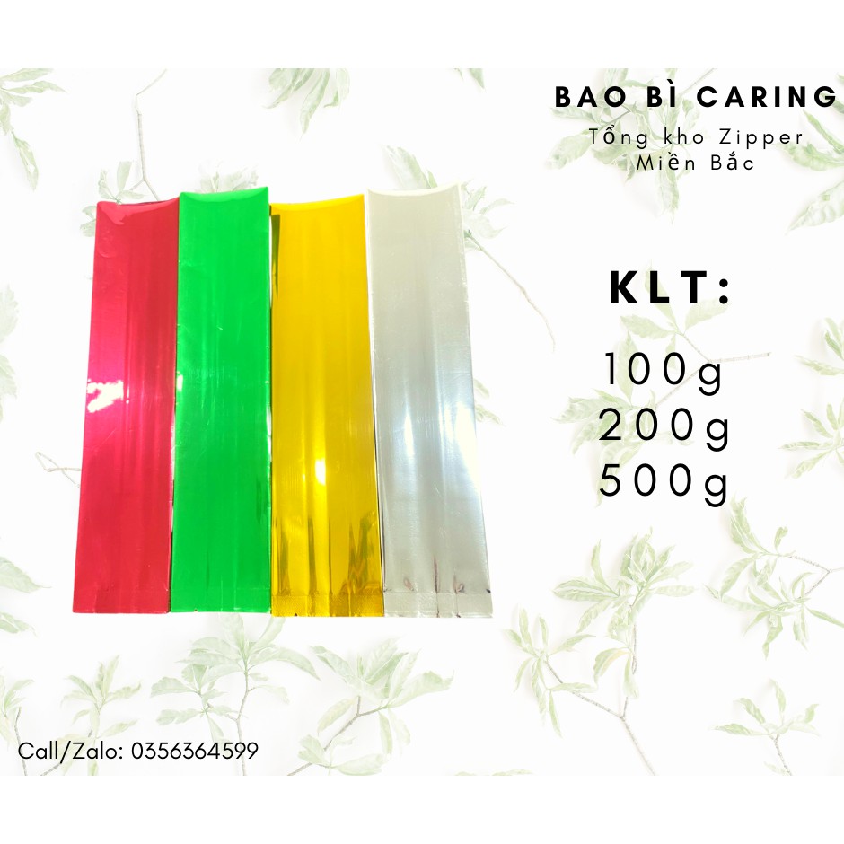 1kg Túi đựng chè hút chân không màu xanh, đỏ, tím