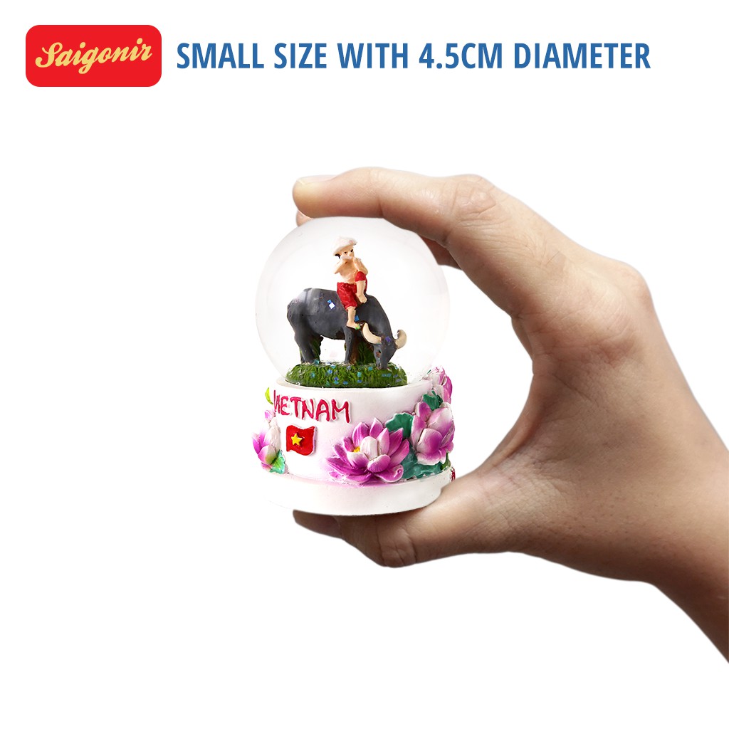 Quả Cầu Tuyết Thuỷ Tinh 4.5cm Snowglobe Saigonir - Hình Ảnh Việt Nam - Chi Tiết Sắc Nét - Quà Tặng - Quà Lưu Niệm