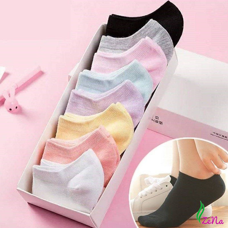 Tất Vớ Nữ Cổ Ngắn Basic Cotton Trơn Hàn Quốc Nhiều Màu Đơn Giản T02