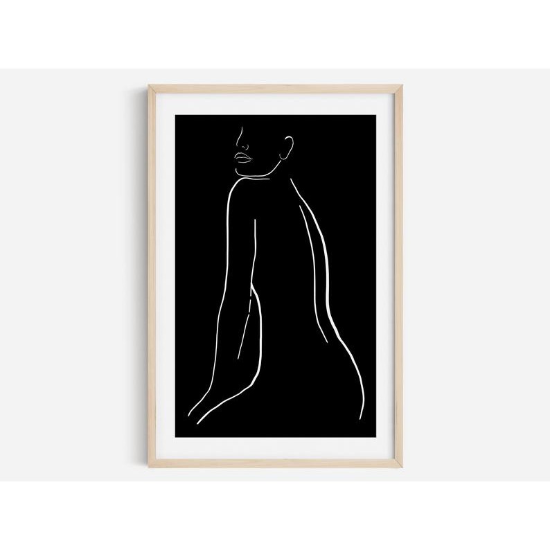 Tranh treo tường | Line art-Woman's Body Fine Line Print 33 , tranh canvas giá rẻ