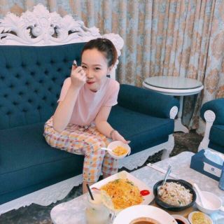 Set bộ nữ áo cotton, quần lụa dài