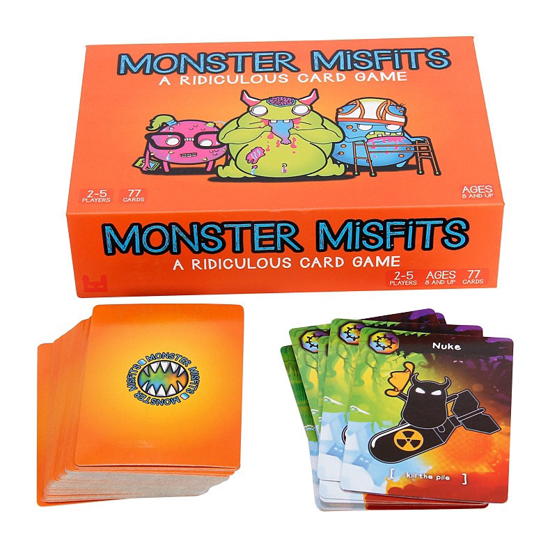 Bộ Thẻ Chơi Game Monster Misfits Thú Vị Cho Bé