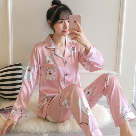 Đồ Bộ Pijama Lụa Mềm Không Nhăn Không Phai Màu Chất Đẹp