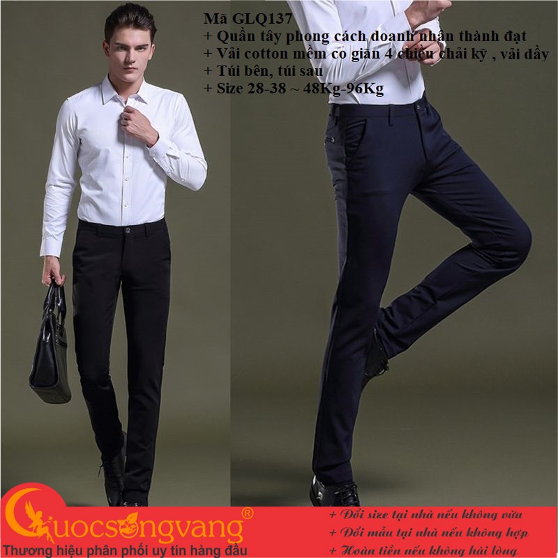 Quần tây nam doanh nhân quần nam công sở co giãn bốn chiều GLQ137 | BigBuy360 - bigbuy360.vn