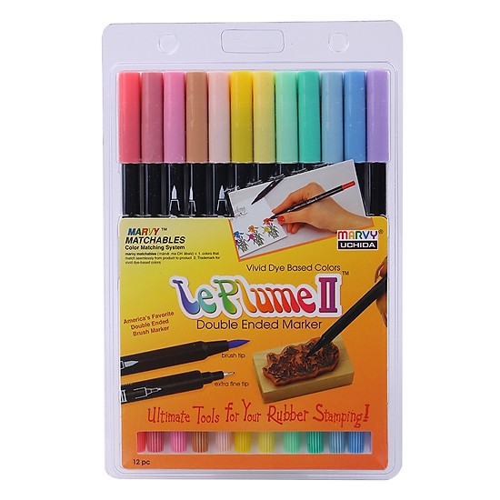 (P2) BÚT BRUSH MARKER MARVY UCHIDA LE PLUME II (MÀU PASTEL)