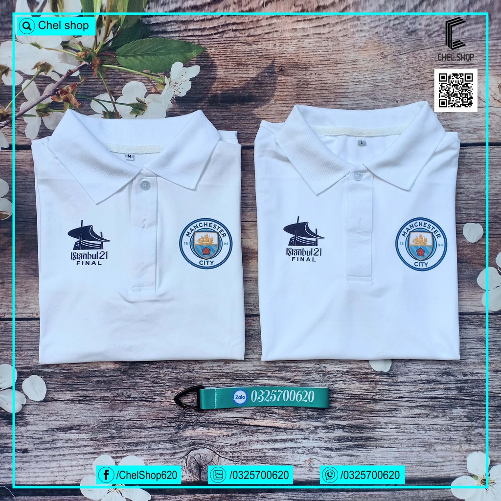 Áo polo cao cấp Man City mùa 2021/22 [ĐEN - TRẮNG - XANH] | BigBuy360 - bigbuy360.vn