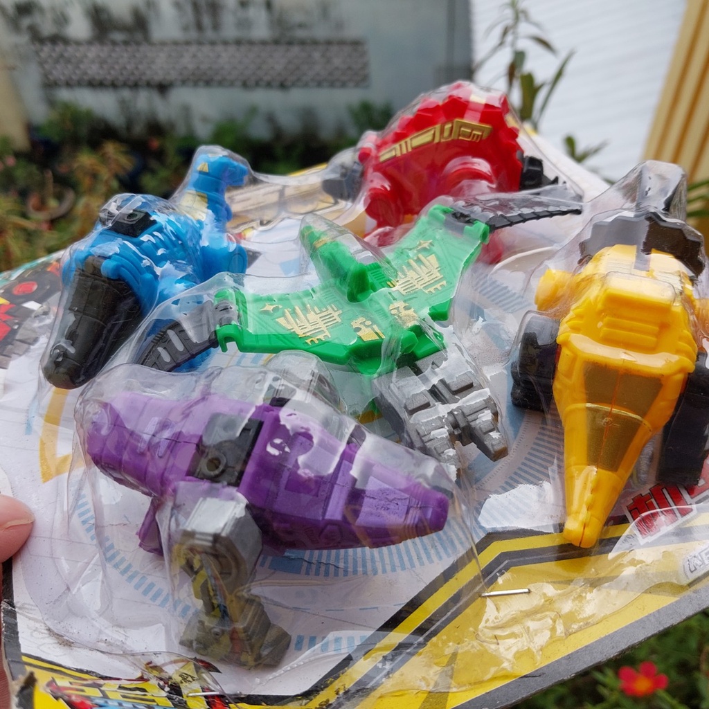Vĩ 5 robot lắp ghép đồ chơi người máy lớn khủng long power rangers 2011