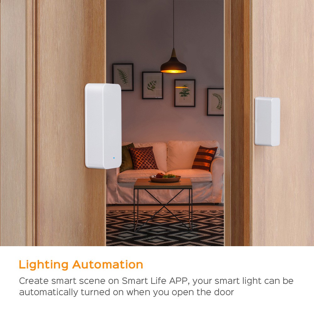 Chuông Báo Động Cảm Biến Hồng Ngoại Không Dây Gắn Cửa smart home Tuya Smart WIFI Door Magnetic Alarm Detector Independent Magnetic Sensor livehouse BEST