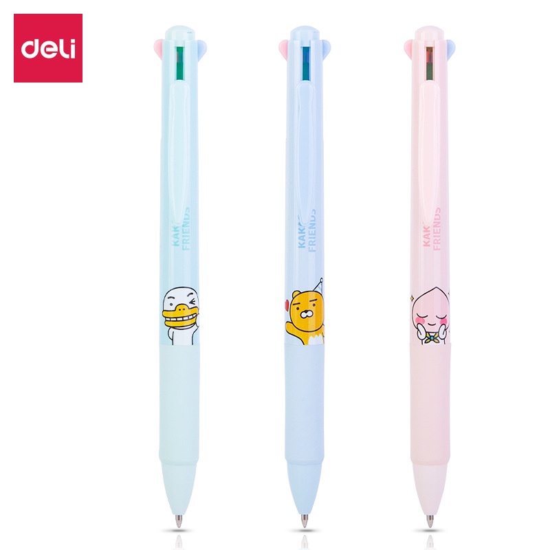 Bộ 3 Bút Bi Nhiều Màu 4 Trong 1 Deli S170 Ngòi 0.7mm