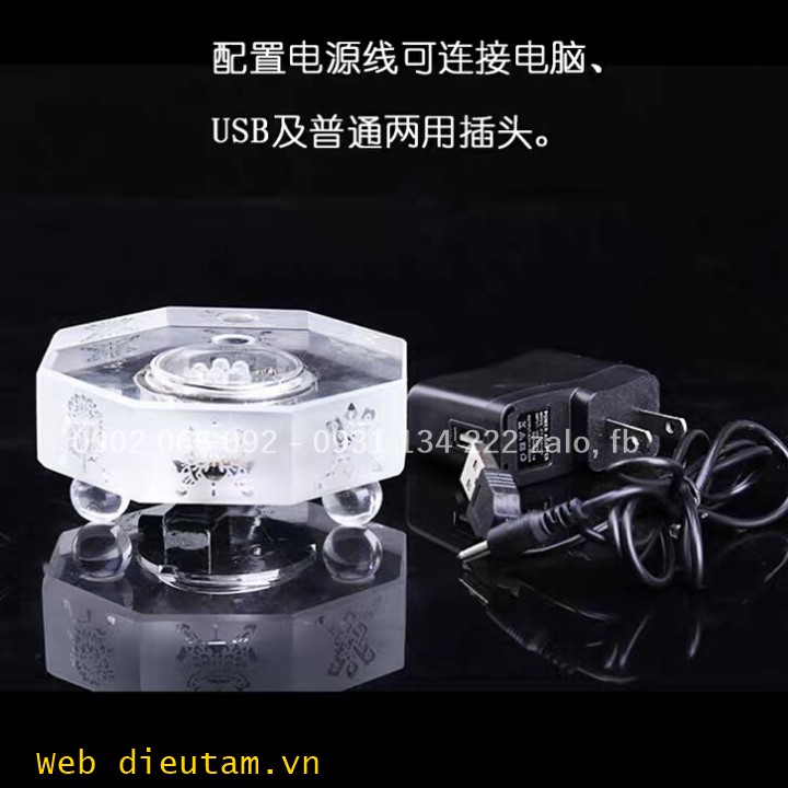 Đế đèn led bát giác co hình bát bảo cát tường