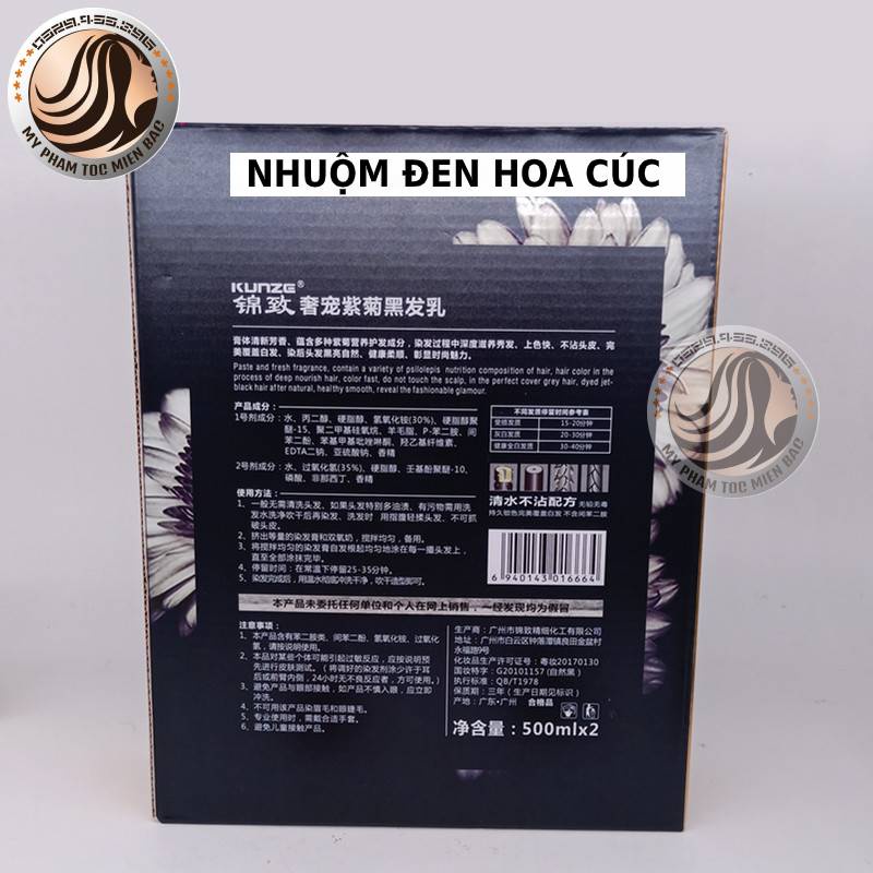 Nhuộm đen Hoa cúc không dính da đầu nhuộm đen hoa cúc Kunze 420mlx2