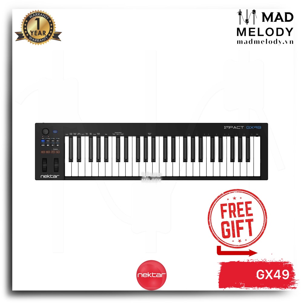 Nektar Impact GX49 Keyboard Controller (đàn làm nhạc, 49 phím, NEW & chính hãng)