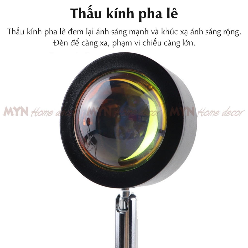 Đèn Sunset, đèn hoàng hôn hỗ trợ quay video/ chụp ảnh Tiktok cực chill - USB 5V MYN Home