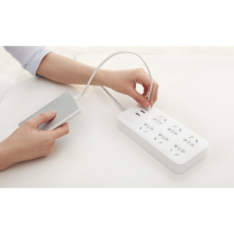 Ổ cắm Xiaomi Mi Power Strip 6 cổng 3 USB | BH 1 tháng