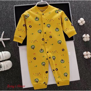 Body dài cotton cho bé / màu vàng đất