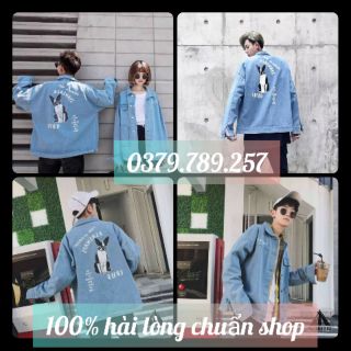 [Sỉ] Áo khoác jean nam nữ chống nắng bao ấm hoạ tiết chú Chó đáng yêu size M-L-XL