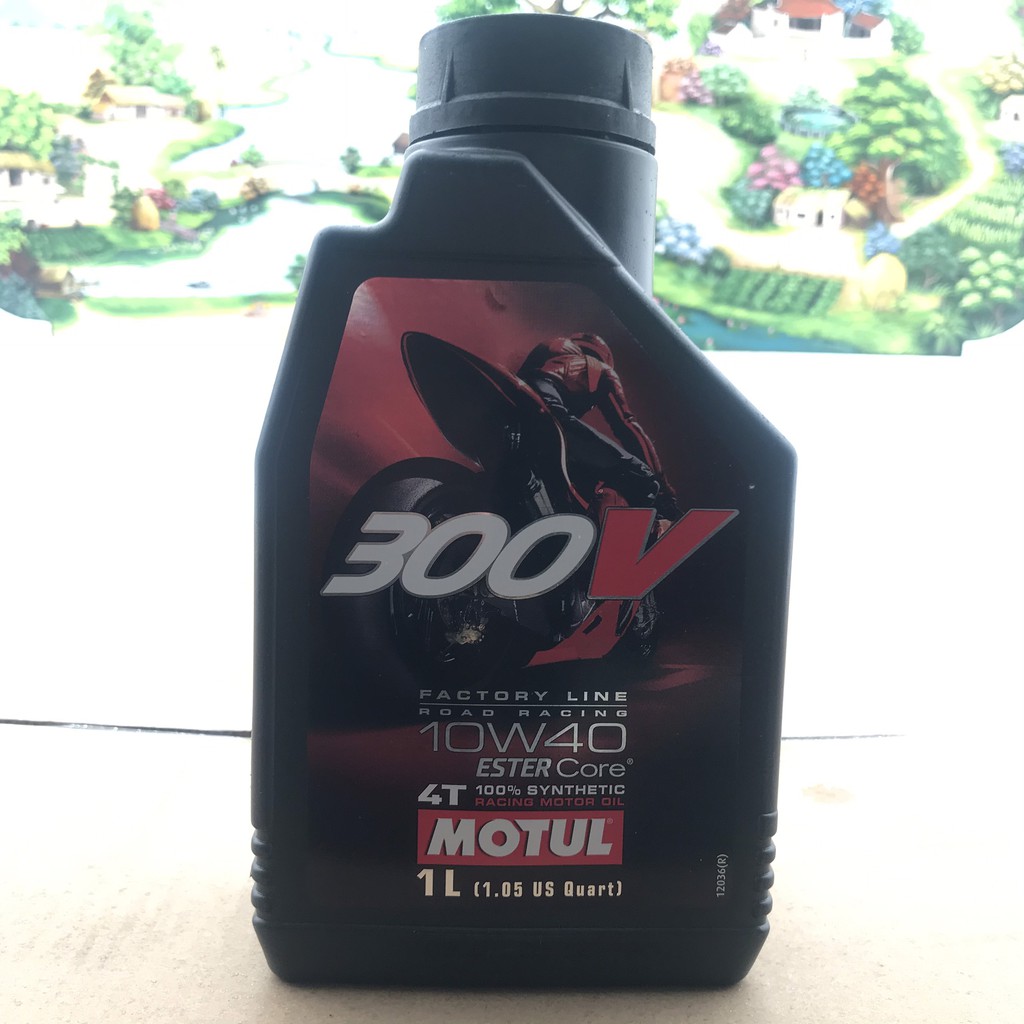 Dầu nhớt Motul 300V tem 1 lớp | dầu nhớt FL Road racing 10W40 dung tích 1L