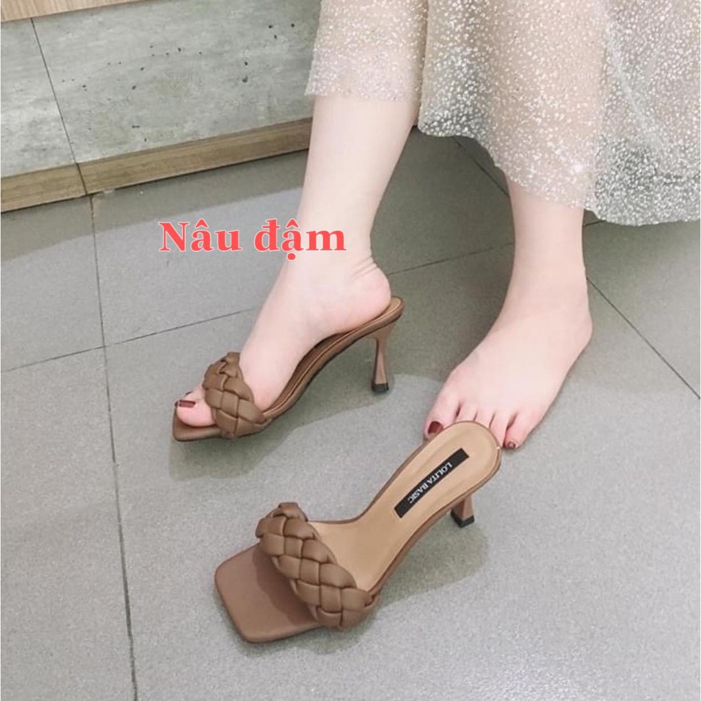 Guốc / Dép cao gót quai vặn thừng hot nhất 2020 cao 7cm - g59