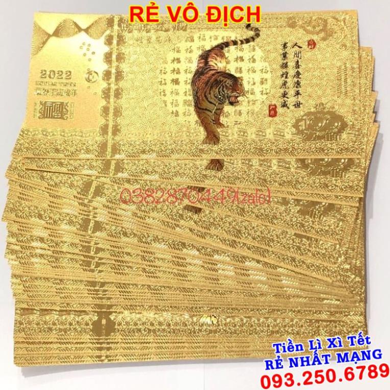 Tiền Con Cọp, Con Hổ Plastic Mạ Vàng In Màu 3D Mẫu 1