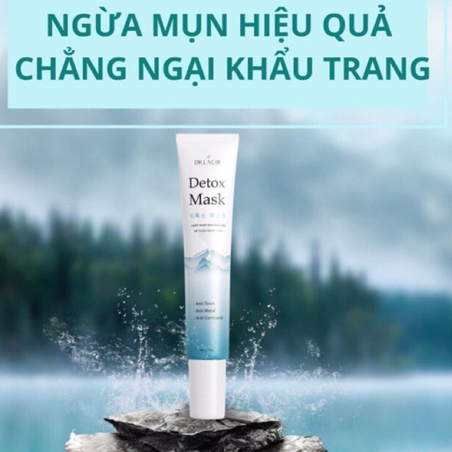 [20gr][tặng 1 mặt nạ glutathione] Mặt Nạ Thải Độc detox mask Dr.Lacir - kiềm dầu, sạch mụn nám