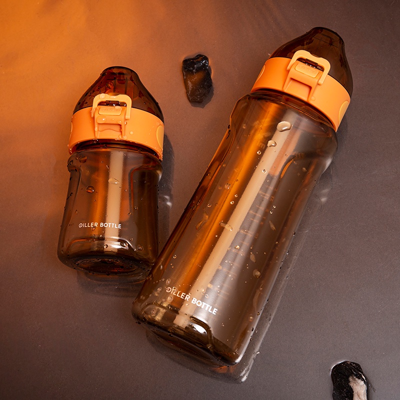 Bình nước DILLER có ống hút dung tích 400/1100ml nhiều màu sắc xinh xắn