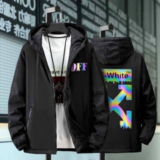 Áo Khoác Dù Phản Quang OFF WHITE  KSS205