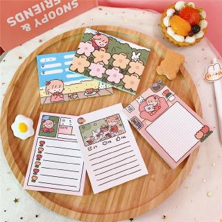 Giấy Ghi Chú Họa Tiết Hoạt Hình Dễ Thương Phong Cách Hàn Quốc