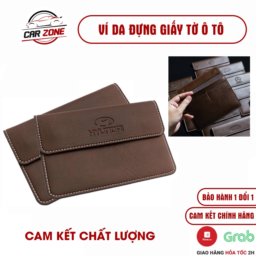 Ví da đựng giấy tờ đăng kiểm, bóp da 3 ngăn cao cấp có in logo các hãng xe ô tô