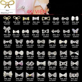 Set 10 viên charm nơ loại đính đá