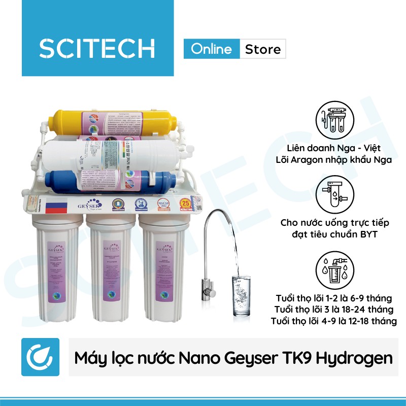 Máy lọc nước Nano Geyser TK9 Hydrogen ORP - Tích hợp công nghệ tạo nước ion kiềm