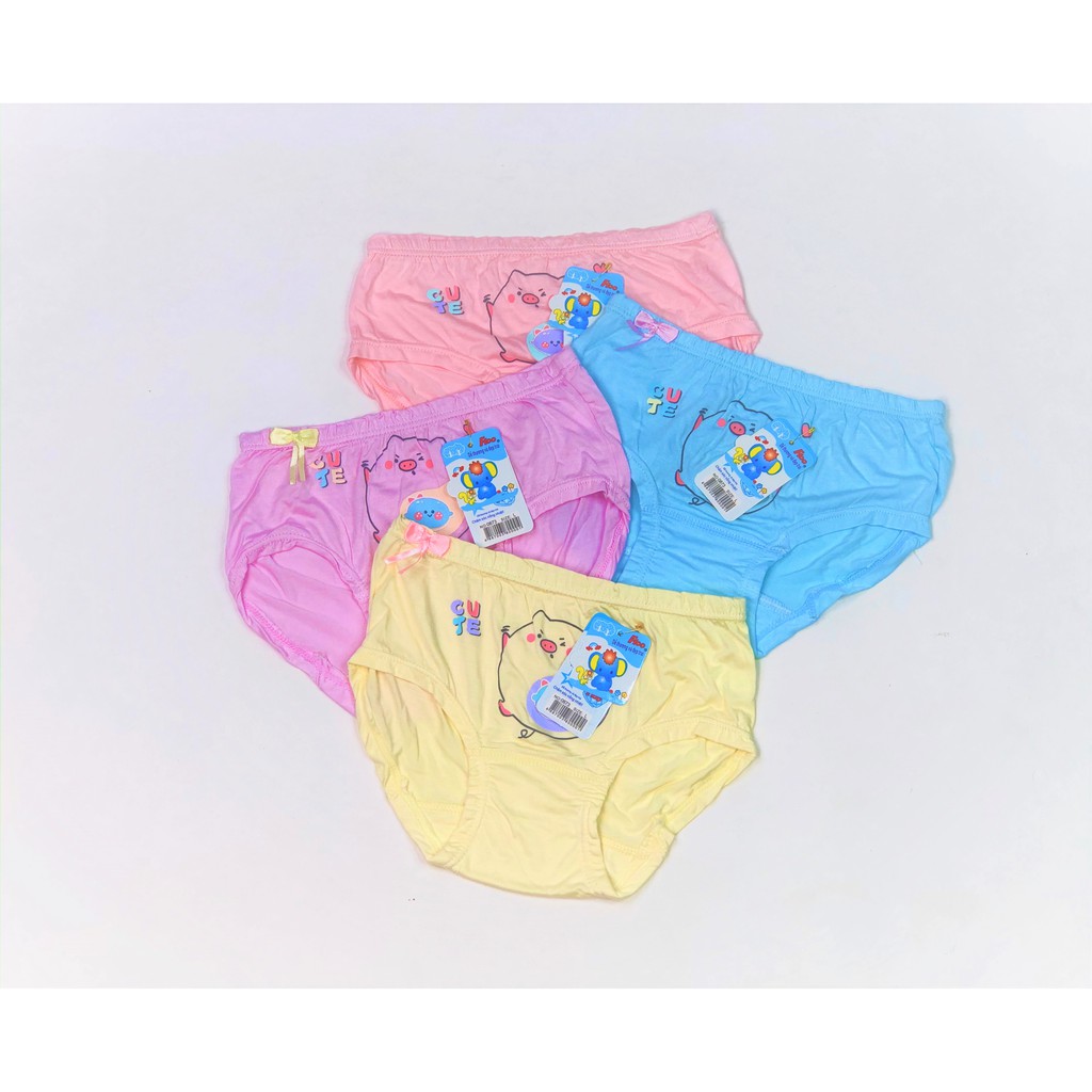 Quần Chip Bé Gái In Hình Heo Con Dễ Thương Chất Cotton Thoáng Mát Màu Ngẫu Nhiên Beddep Kids Clothes QL01