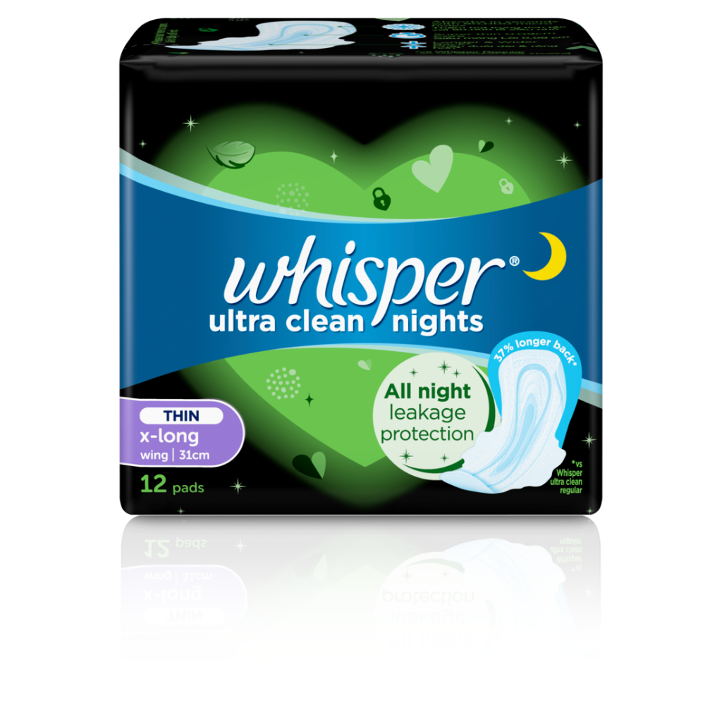 Combo 2 Gói Băng Vệ Sinh WHISPER Siêu Mỏng Có Cánh 31CM Dành Cho Ban Đêm