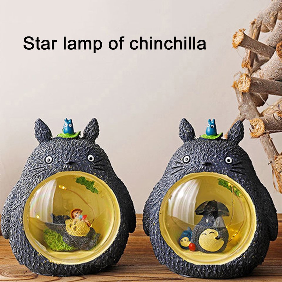 Studio Ghibli Totoro Figures LED Mô hình ánh sáng ban đêm Đồ chơi Anime Totoro Ngôi sao Đồ chơi