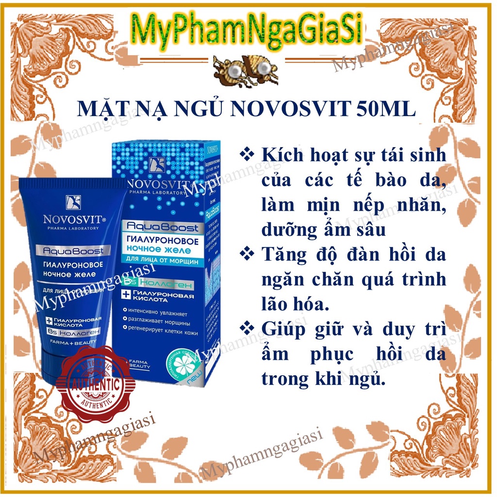 Gel thạch Novosvit HA B5 Aqua Boost cấp nước, làm dịu, nuôi dưỡng da căng mượt