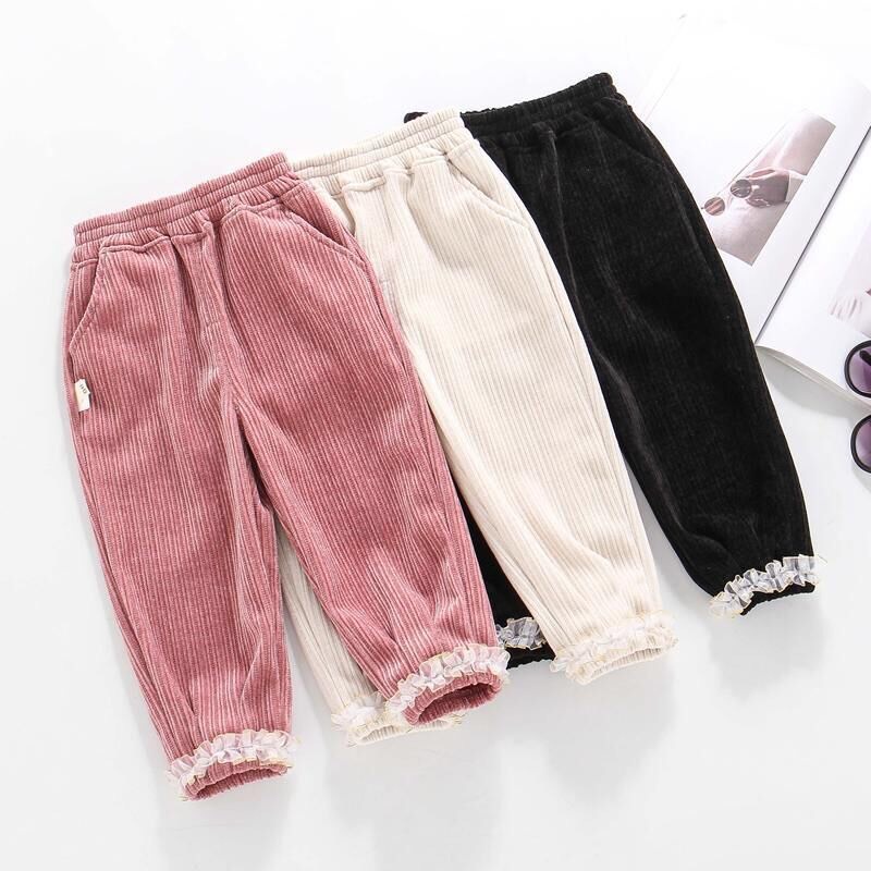 NQ3 - Quần nhung phối ren cho bé gái chất nhung tăm Hàn cao cấp cực đáng yêu - NguyenXinh_Kids