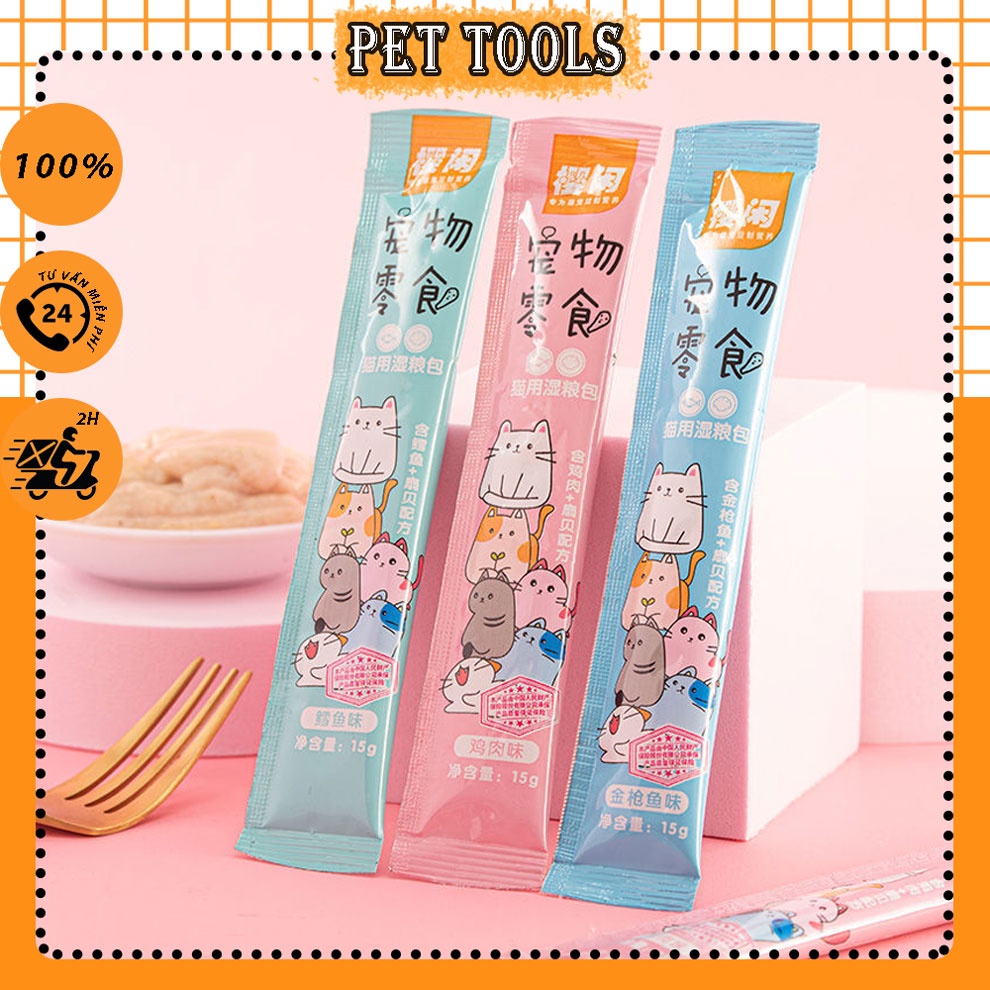 Súp thưởng cho mèo Shizuka thức ăn chó mèo bổ dưỡng giá rẻ 15g PetTools