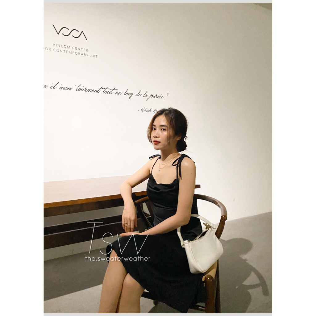 Váy 2 dây lụa cổ đổ chất dày (Ảnh thật) | BigBuy360 - bigbuy360.vn