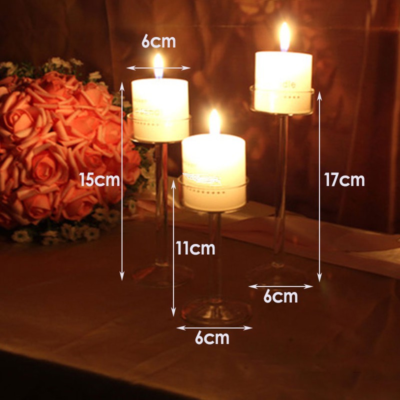 🪔Valentine's Day Romantic Tall Glass Candle Holder Transparent Nordic Creative Wedding Table Candle Utensils